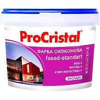 Краска силиконовая ProCristal Fasad-standart ИР-133 мат белый 10л 
