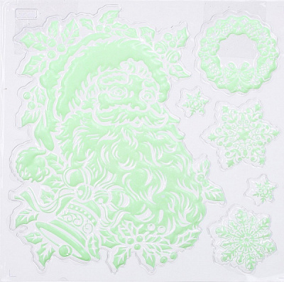 Наклейка декоративная силиконовая флуоресцентная микс (6 дизайнов) в ассортименте 91419-PN 21x20 см