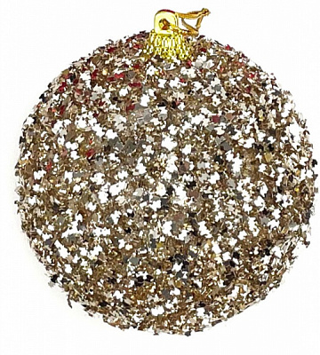 Куля пінопластова з присипкою блискітка d 100 мм шампань SDA18210Ch