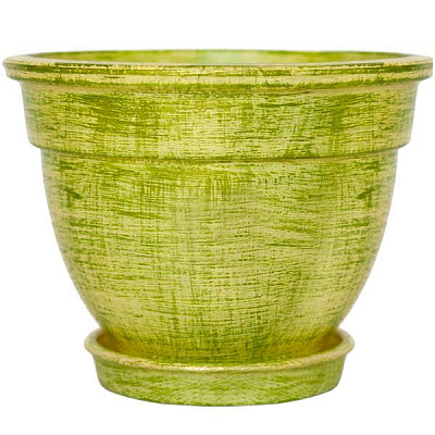 Горшок цветочный Надинкерамикс рельефный 0.6 л салатовый