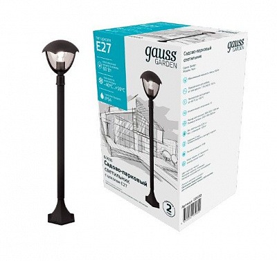 Стовпчик Gauss Aura 100 см E27 60 Вт IP54 антрацит GD030