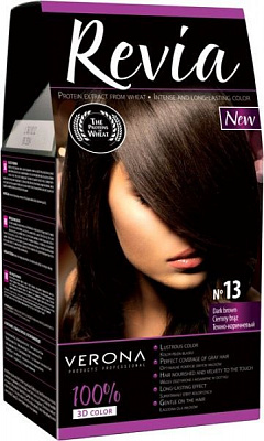Краска для волос Verona REVIA 3D color №13 темно-коричневый 50 мл