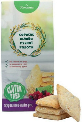 Печенье рисовое Кохана с клюквой и лаймом без глютена 170 г 
