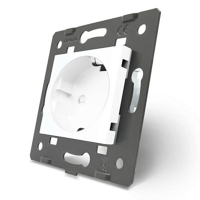 Механізм розетки із заземленням Livolo C7 IP20 білий VL-C7-C1EU-11