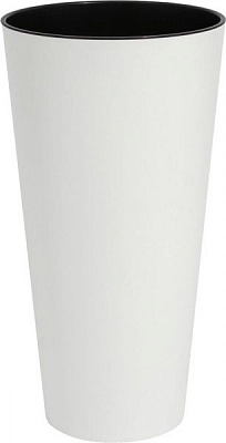 Горщик пластиковий Prosperplast Tubus slim 2 в 1 круглий 3,3л білий (74945-449)