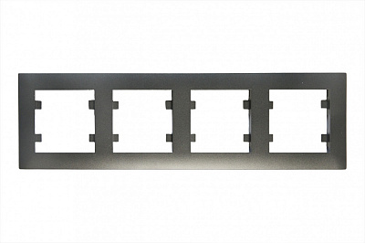 Рамка четырехместная Makel Rizz горизонтальная дымчатый 88050704