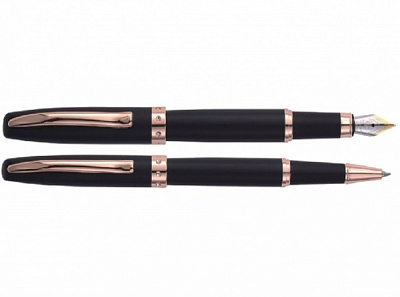 Набір ручок REGAL (перо+ролер) в подарунковому футлярі L, чорний 52605004