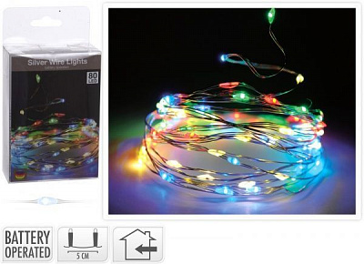 Электрогирлянда внутренняя разноцветная встроенный светодиод (LED) 80 ламп 4,1 м