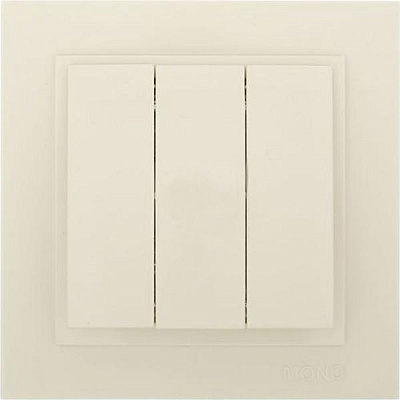 Вимикач триклавішний Mono Despina без підсвітки 10 А 250В кремовий 102-170022-114