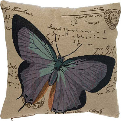 Подушка декоративная Бабочка фиолетовая 45x45 см
