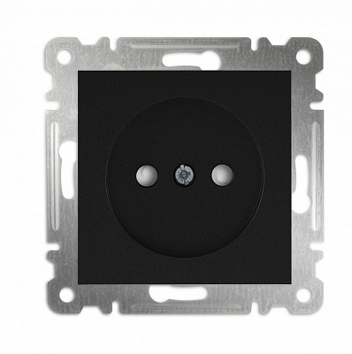 Механизм розетки без заземления Makel Karea со шторками IP20 черный матовый 57054052