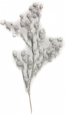 Декорация новогодняя Ветка с белыми снежками 84 см EPI-18A6025 