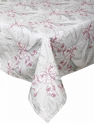 Скатертина Nika 140x220 см білий із малюнком Luna