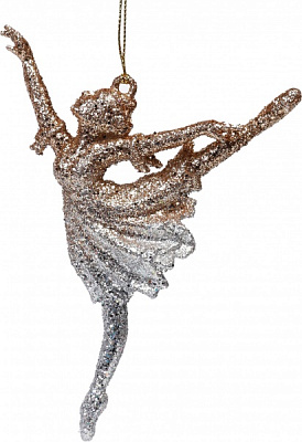 Подвеска Балерина с присыпкой 8 х11 см 11 см серебристый с золотистым EPI-P151207
