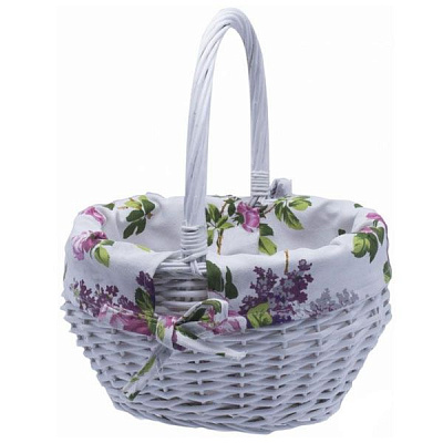 Корзина плетеная с текстилем 29х22х17 см HA07-094-2 