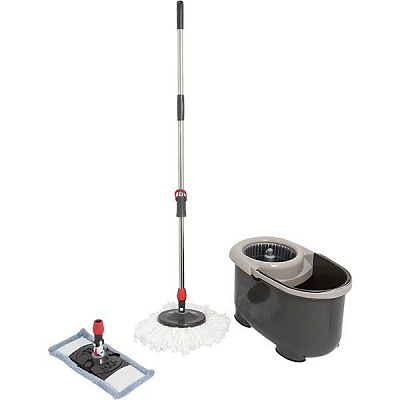 Комплект швабра и ведро с автоматическим отжимом универсальное Гривня Петрівна 20 см 