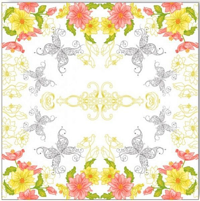 Салфетки столовые La Fleur Кружевные бабочки 33х33 см 20 шт.