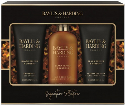 Набір подарунковий для чоловіків Baylis&Harding Signature Men's Black Pepper&Ginseng (BH21BP3PC)