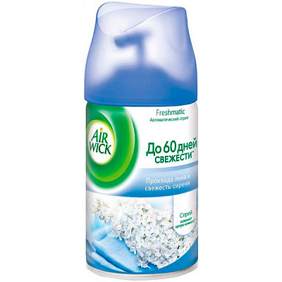 Сменный баллон для автоматического освежителя воздуха Air Wick Freshmatic Прохлада льна и свежесть сирени 250 мл