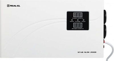 Стабілізатор напруги Real-el STAB SLIM-2000, white (REAL-EL