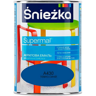 Емаль Sniezka Супермаль темно-синя 0.8 л