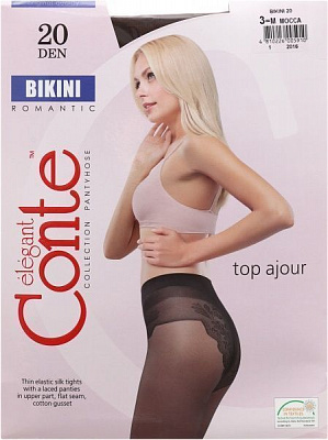 Колготки Conte BIKINI 20 den mocca р. 3 шоколадний