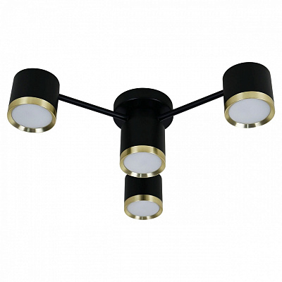 Люстра стельова ULLATUS LIV GX53 CL-3+1 BK+GL 4xGX53 чорний/золото