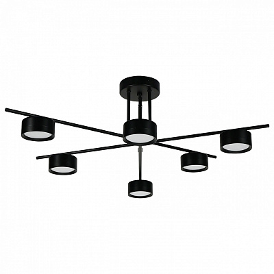 Люстра потолочная ULLATUS LIV C-6 BK 6xGX53 черный
