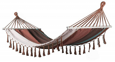 Гамак хлопчатобумажный UP! (Underprice) с бахромой 100x200 см коричневый