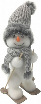 Декорация новогодняя Blooming снеговик на лыжах 19x36 см 