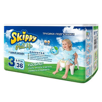 Підгузки-трусики Skippy Pull Up 3 (6-11 кг) 36 шт.