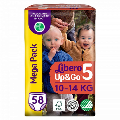 Підгузки-трусики Libero Up&Go 5 10-14 кг 58 шт. 7322541742595