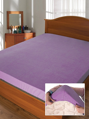 Простирадло на резинці Дизайн 10 (махрове) 200x90 см світло-бузковий Ярослав