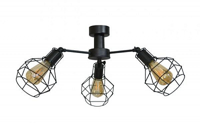 Светильник потолочный Геотон 0550/3 3x60 Вт E27 черный 48845