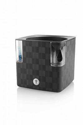 Вазон пластиковий Plastkon Cobble 14x14x14 см прямокутний 3,2л антрацит