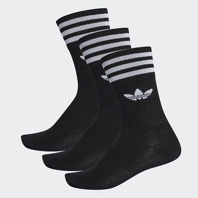 Носки Adidas SOLID CREW SOCK S21490 черный р.43-46