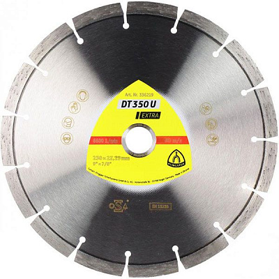 Диск алмазний відрізний Klingspor Extra DT350U 230x2,6x22,2 універсальний