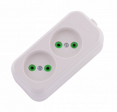 Колодка для удлинителя Lezard Letitia без заземления 2 гн. белый 721-0200-203 