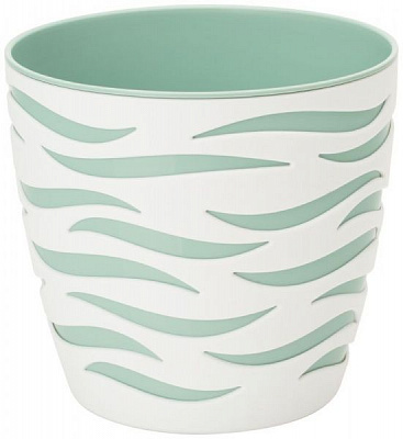 Горшок пластиковый Form Plastic Сахара-Дуо-14 круглый 1,65л белый с мятным (4400-011+067W) 
