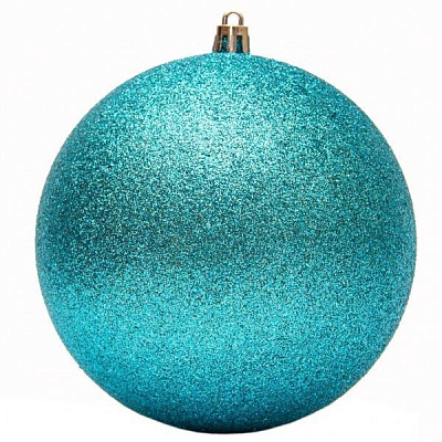 Куля новорічна Девілон із блискітками, 12 см 891398 блакитний