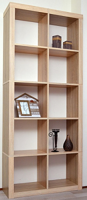 Этажерка пристенная Inteo Кубус МИКС 2х5 1854х792х290 мм дуб тахо