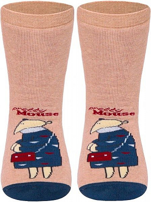 Носки детские Conte-Kids ВЕСЕЛЫЕ НОЖКИ (махровые, противоскольжения) рис. 295 17С-45СП р.22 бежевый с рисунком 