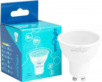 Лампа світлодіодна Emilight 5 Вт MR16 матова GU10 220 В 4100 К