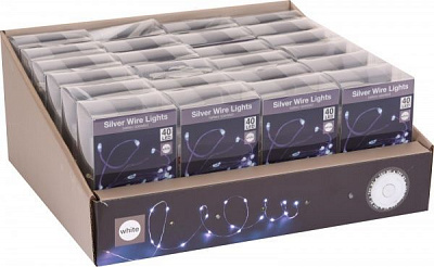 Электрогирлянда белая встроенный светодиод (LED) 40 ламп 2,1 м