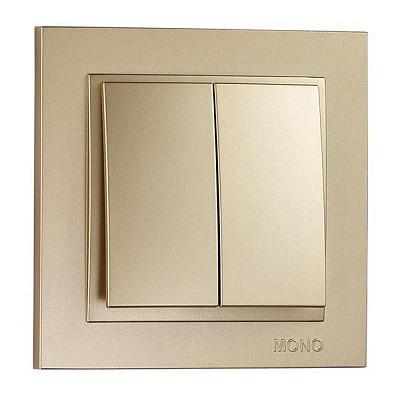 Вимикач двоклавішний Mono Despina без підсвітки 10 А 250В бронзовий 102-232325-102