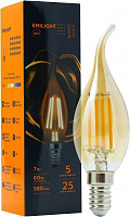 Лампа світлодіодна Emilight FIL Gold CA35 7 Вт E14 3000 К 220 В прозора 