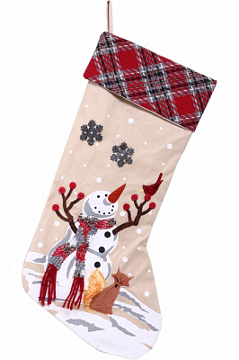 Сапожок декоративный Снеговик и лиса 27х53 см YM33000B