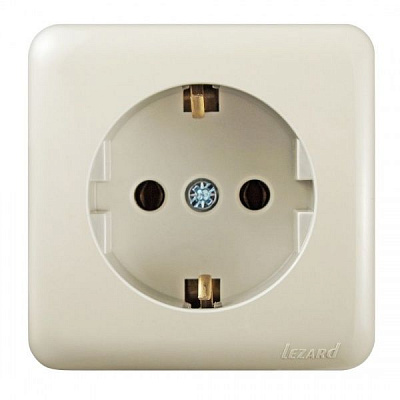 Розетка с заземлением Lezard Viola без шторок без крышки кремовый 751-0300-122B