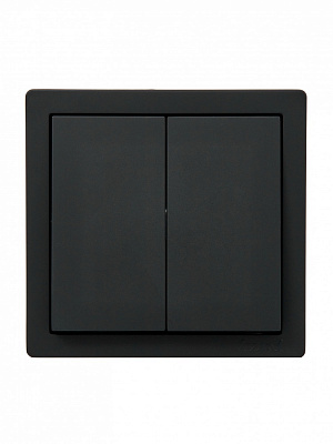 Выключатель двухклавишный Lezard LETO без подсветки антрацит 752-4200-101