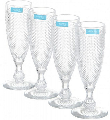 Набор бокалов для шампанского Bicos Cinza прозрачный 190 мл 4 шт. 49000086 Vista Alegre